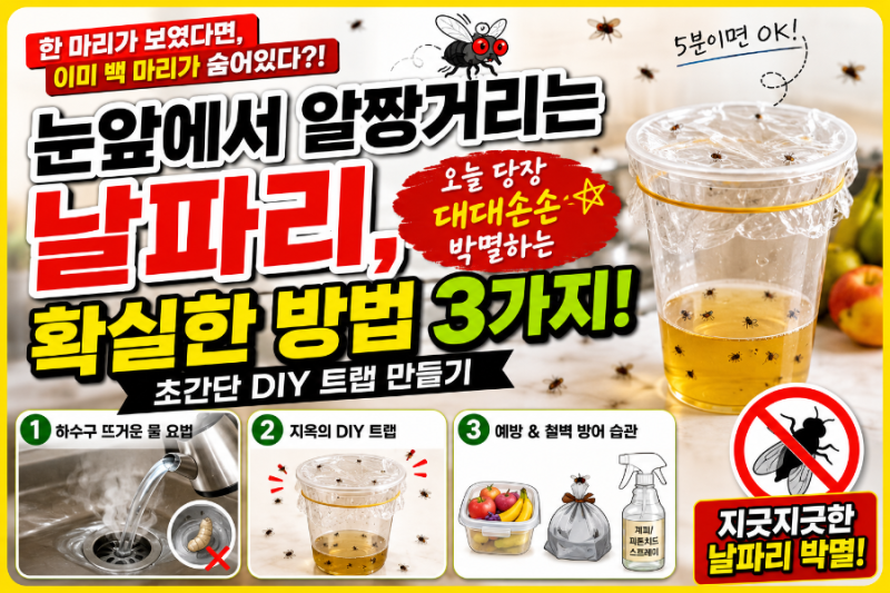 눈앞에서 알짱거리는 날파리, 오늘 당장 '대대손손' 박멸하는 확실한 방법 3가지! (초간단 DIY ....