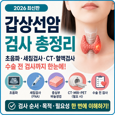 2026 갑상선암 검사 총정리｜초음파·세침검사·CT·혈액검사부터 수술 전 검사까지