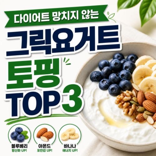다이어트 그릭요거트 토핑 추천 TOP 3 (혈당·칼로리 부담 없는 영양 조합)