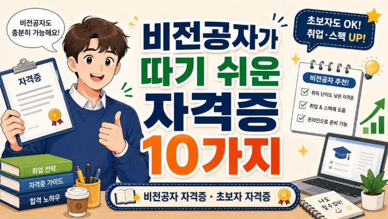 비전공자가 따기 쉬운 자격증 10가지｜초보자 자격증 선택 기준
