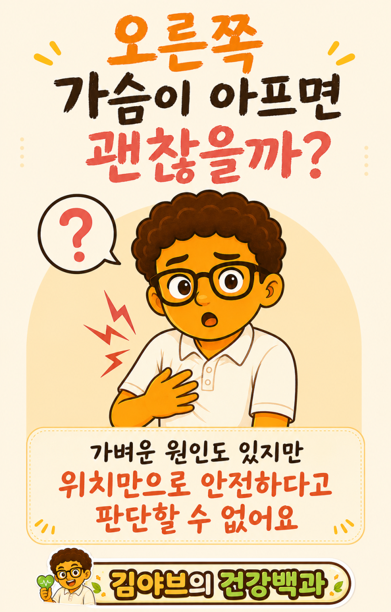 오른쪽 가슴통증, 며칠 기다려도 될까? 진료과 암 응급실 기준