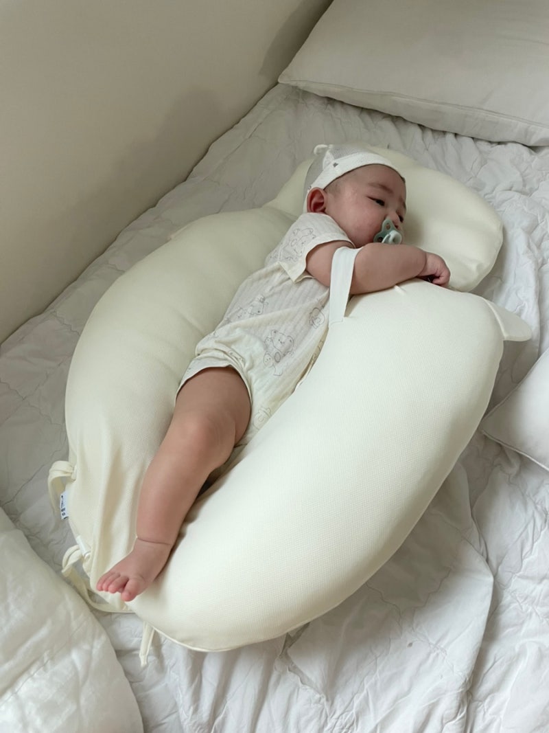 해피테일즈 옆잠베개 후기, 신생아 사용부터 커버 세탁 건조기까지