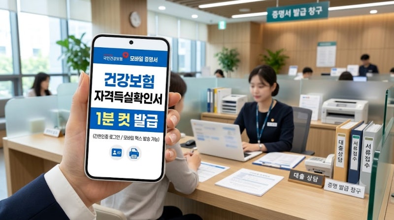 대출 서류 심사 건강보험 자격득실확인서 발급 방법