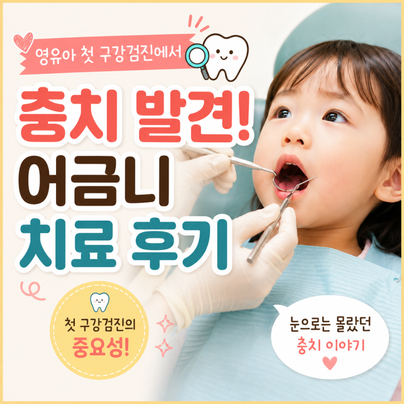 영유아 첫 구강검진에서 충치 발견! 멀쩡해 보였던 어금니 치료 후기