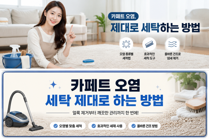 카페트 오염 세탁 제대로 하는 방법｜얼룩 종류별 제거부터 관리 팁까지