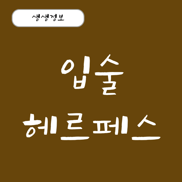 입술 헤르페스 원인과 증상 (여자, 남자) 성병일까?