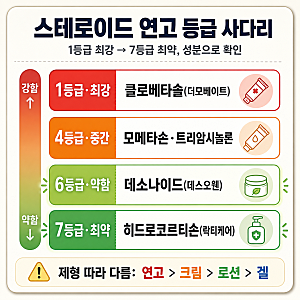 스테로이드 연고 등급, 우리 아기 연고는 몇 단계일까 (강·약 판별표)