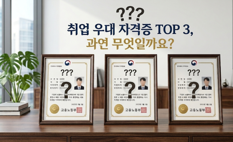 기업 채용 시 우대 항목으로 가장 많이 등장하는 대표적인 기사 자격증 TOP3