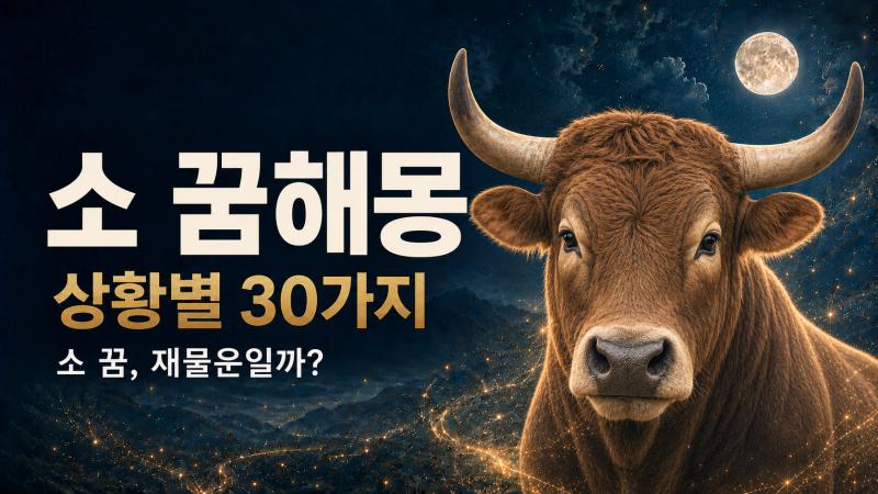 소 꿈해몽 30가지｜황소·흰 소·송아지·소가 나오는 꿈의 의미