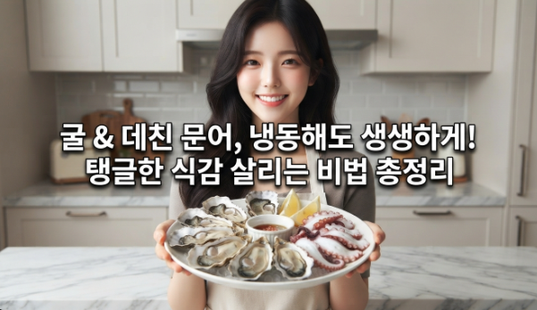 [해산물 보관 꿀팁] 굴 & 데친 문어, 냉동해도 생생하게! 탱글한 식감 살리는 세척·보관·해동....