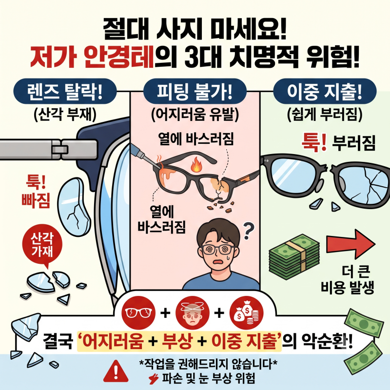 예뻐서 산 인터넷 안경테, 렌즈 교체가 안 된다고요? '패션 소품'과 '안경테'의 차이.