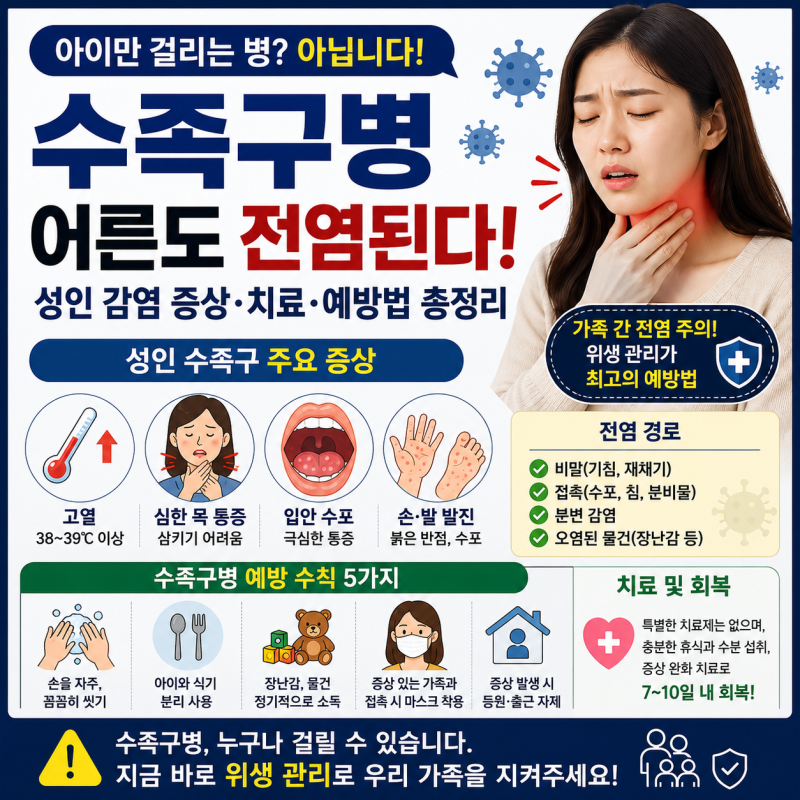 수족구 어른 전염 가능성 알아보기
