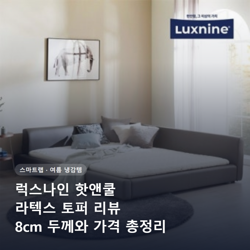 럭스나인 핫앤쿨 라텍스 토퍼 리뷰 8cm 두께와 가격 총정리