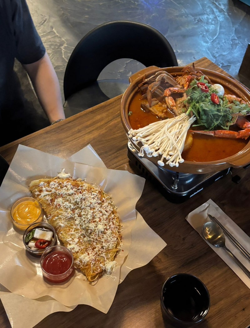 송도 트리플 스트리트 술집 만취로, 꽃도리탕 치즈 감자 전 막걸리 조합 후기