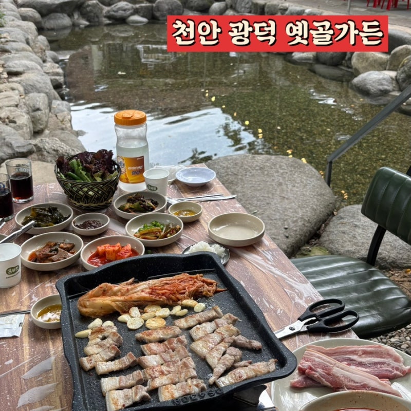내돈내산 천안 광덕 계곡 맛집 옛골가든 삼겹살 후기 여름엔 여기다