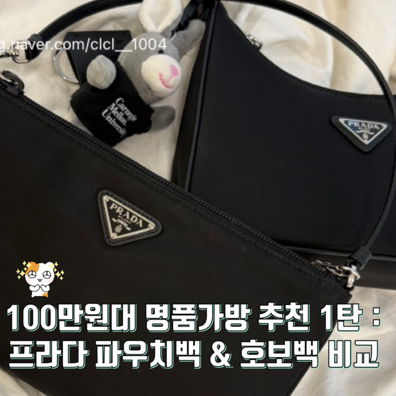 100만원대 명품가방 추천｜리나일론 프라다 호보백 vs 리나일론 프라다 파우치백 비교 내돈내....