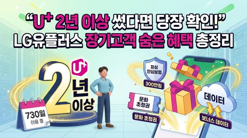 "U+ 2년 이상 썼다면 당장 확인!" LG유플러스 장기고객 숨은 혜택 총정리
