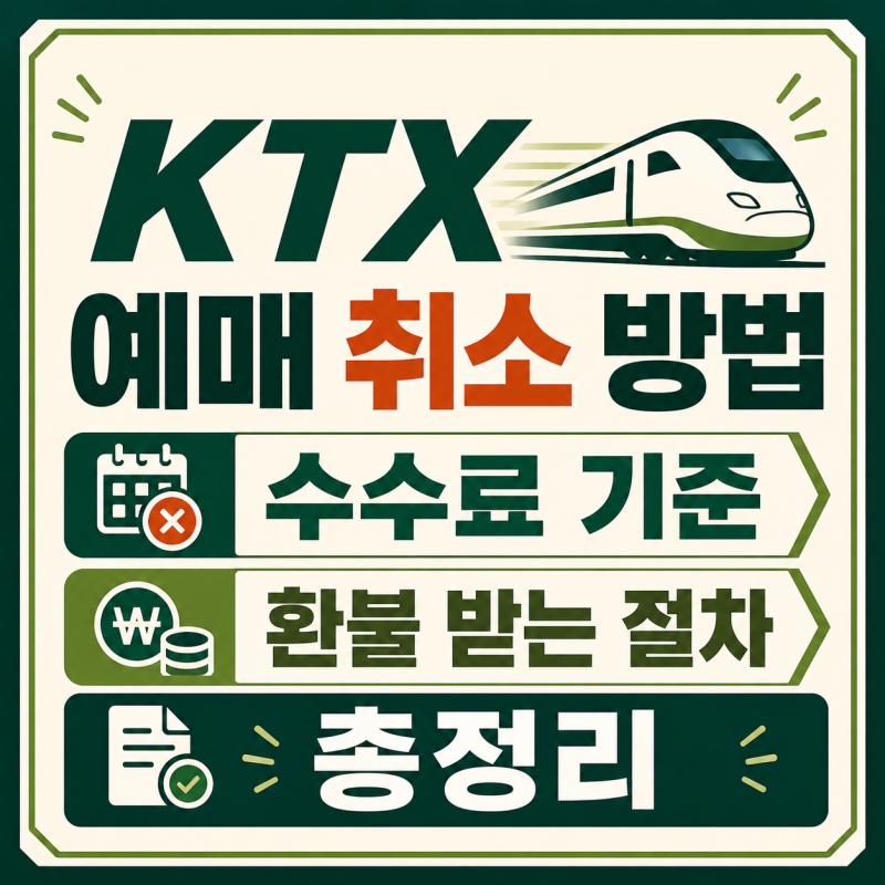 KTX 예매 취소 방법, 수수료 기준과 환불 받는 절차 총정리