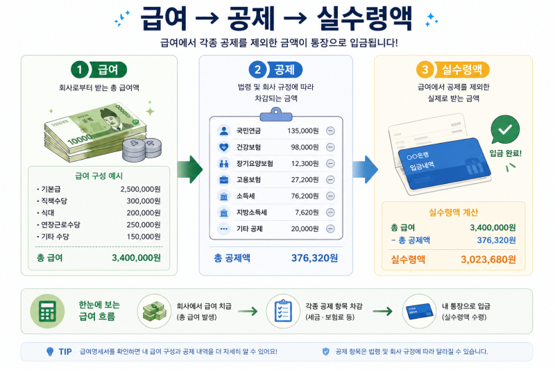 세전 월급 vs 세후 월급 차이｜실수령액이 다른 이유 총정리