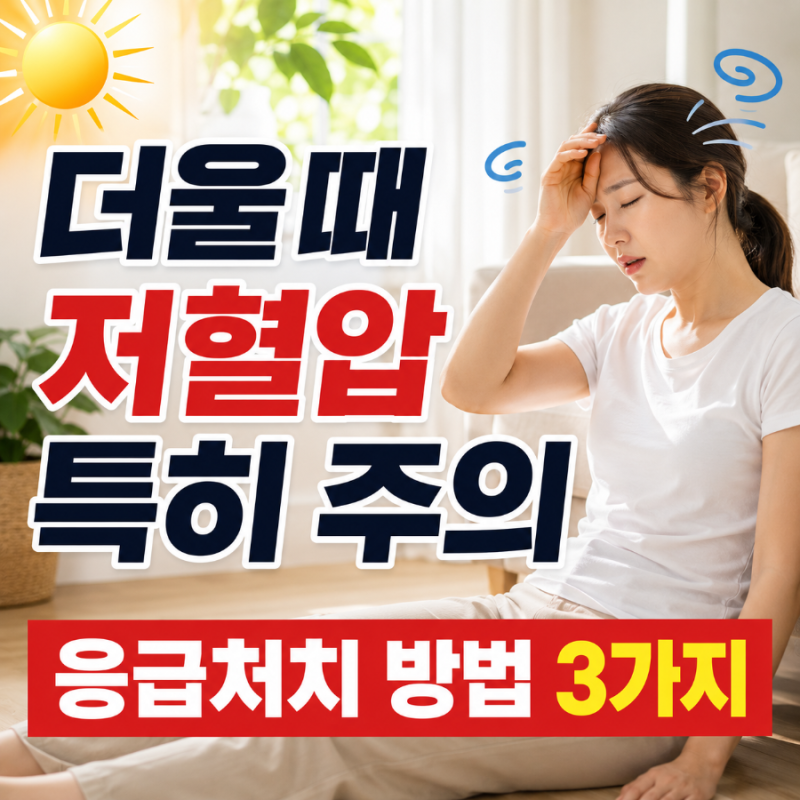더울때 저혈압 특히 주의 응급처치 방법 3가지