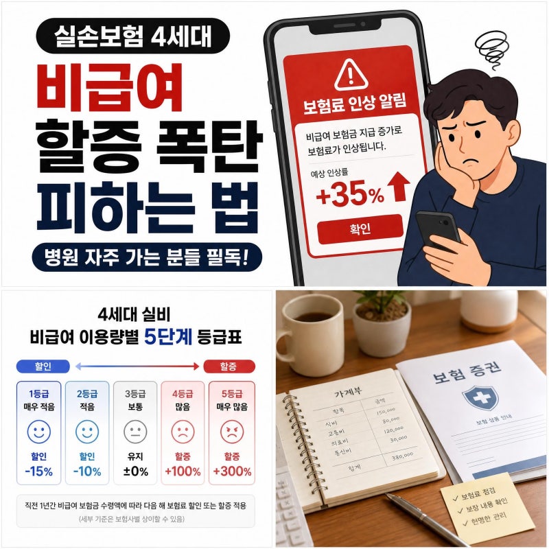 [보험·건강] "실손보험 4세대 '비급여 할증 폭탄' 피하는 법 (병원 자주 가는 분들 필독)"