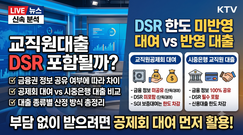 교직원대출 DSR 포함될까? 공제회 대여 vs 은행 대출 완전 비교