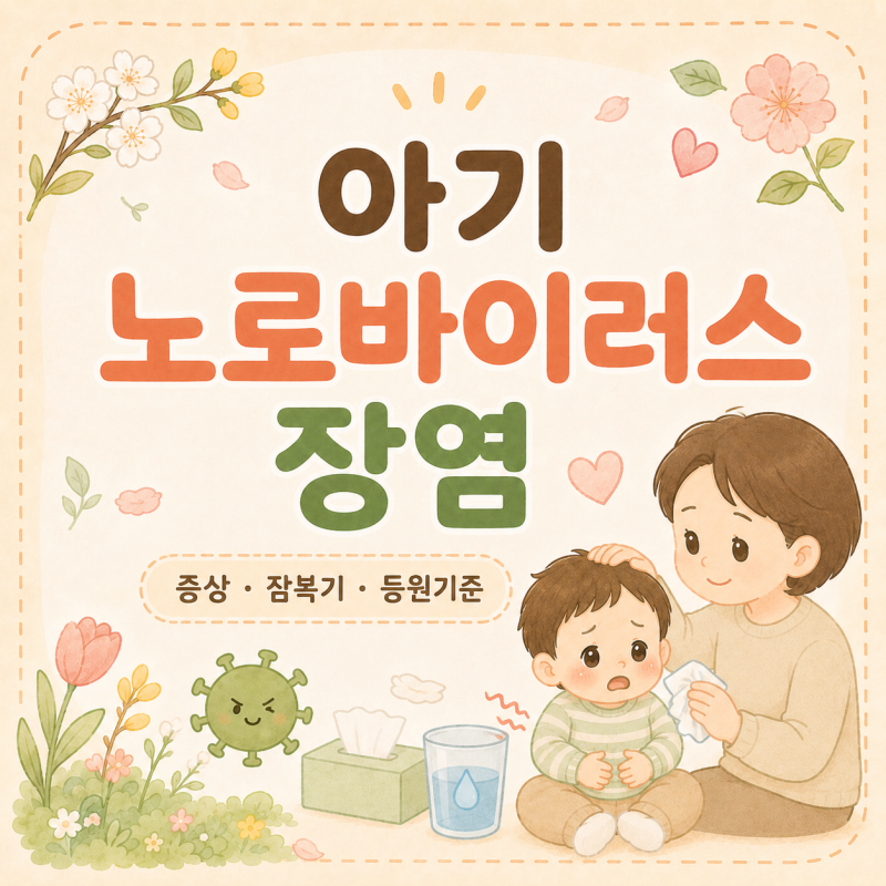 아기 노로바이러스 장염 증상, 구토·설사 잠복기와 어린이집 등원기준