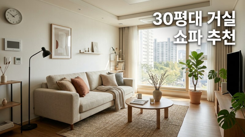 30평대 거실 쇼파 추천 4인용 패브릭 가죽 사이즈 가이드