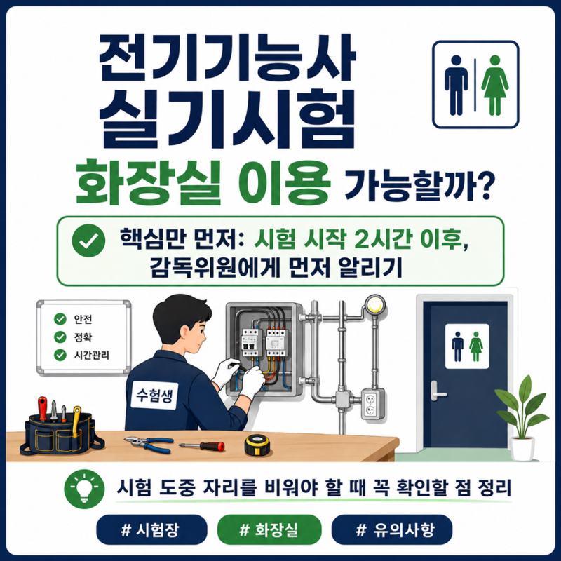 전기기능사 실기시험 화장실 이용 가능할까? 감독위원에게 먼저 알려야 하는 이유