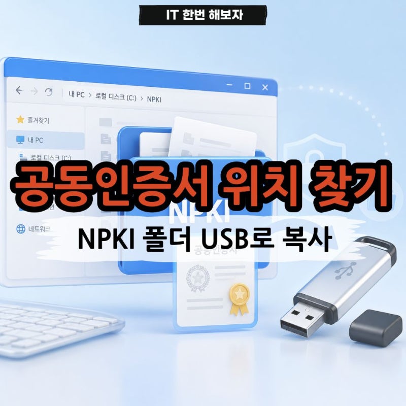 공동인증서 위치 찾기 NPKI 폴더 USB로 옮기는 방법