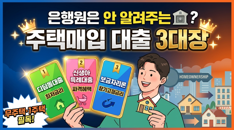 은행원도 안알려주는 주택매입 대출 3대장(주택마련 현실꿀팁)