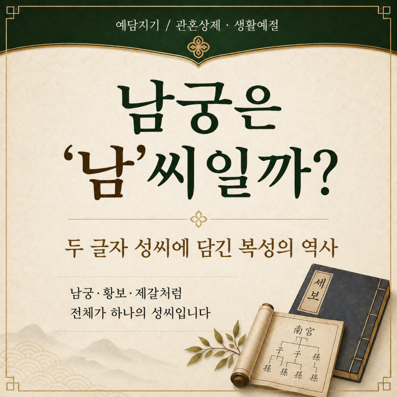 남궁은 ‘남’씨일까? 두 글자 성씨에 담긴 복성의 역사