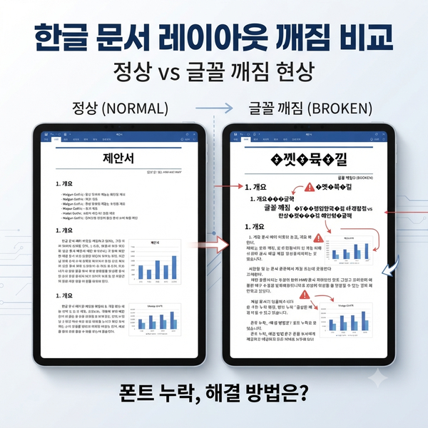 한글 문서 레이아웃 깨짐 방지 및 용량 최적화 비법