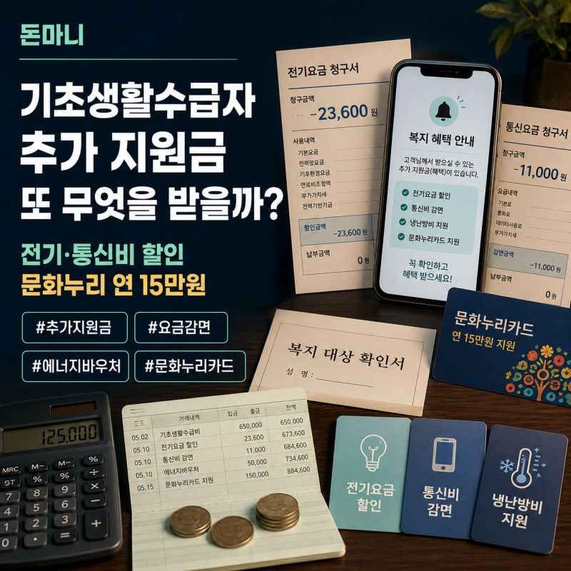 2026 기초생활수급자 추가 지원금, 생계급여 말고 또 무엇을 받을까? 놓치기 쉬운 8가지 혜택