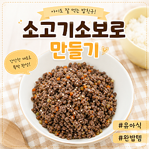 소고기 소보로 만들기, 방학 유아식 아기반찬 냉동 보관까지