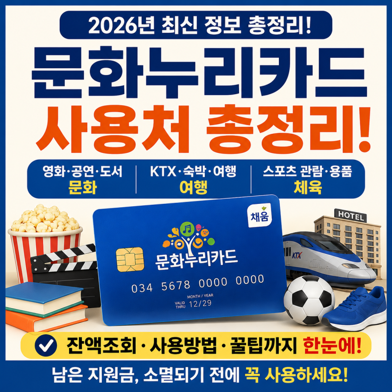 문화누리카드 사용처 총정리! 의외로 모르는 사용 가능한 곳