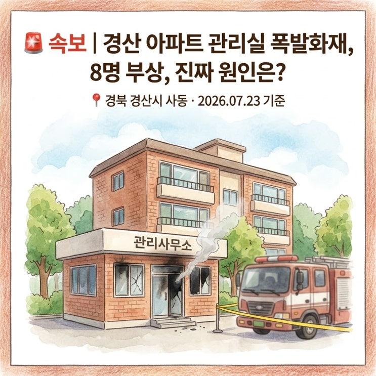 <b>경산 아파트</b> 관리실 폭발<b>화재</b>, 8명 부상 진짜 원인은?