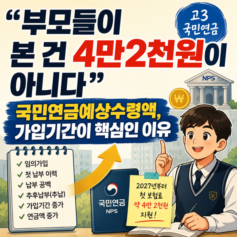 “부모들이 본 건 4만2천원이 아니다” 국민연금예상수령액, 가입기간이 핵심인 이유