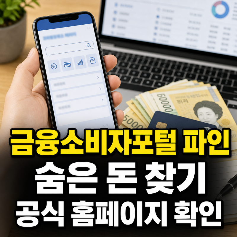 금융소비자포털 파인 공식 홈페이지 바로가기와 숨은 돈 찾기