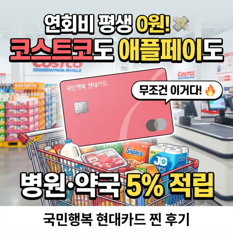 코스트코 애플페이용 연회비 0원, 국민행복 현대카드 찐 후기