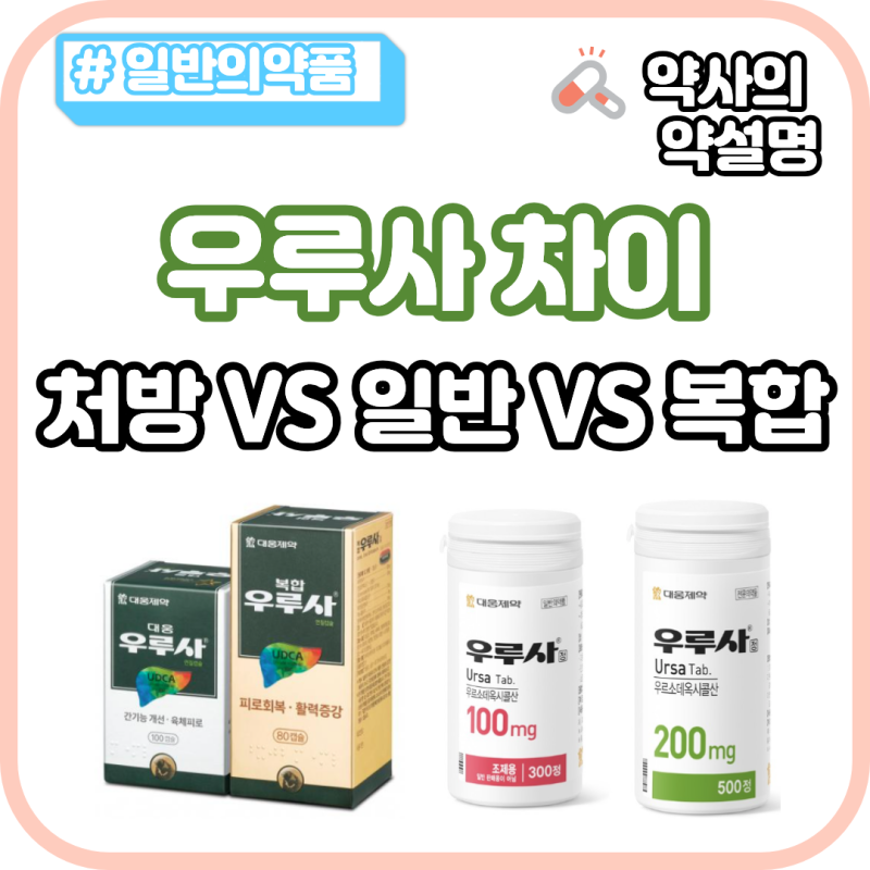 대웅우루사 복합우루사 처방우루사 차이 성분 효과 가격