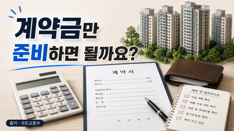 아파트 계약금만 보면 안 되는 이유｜입주까지 필요한 총비용 계산법