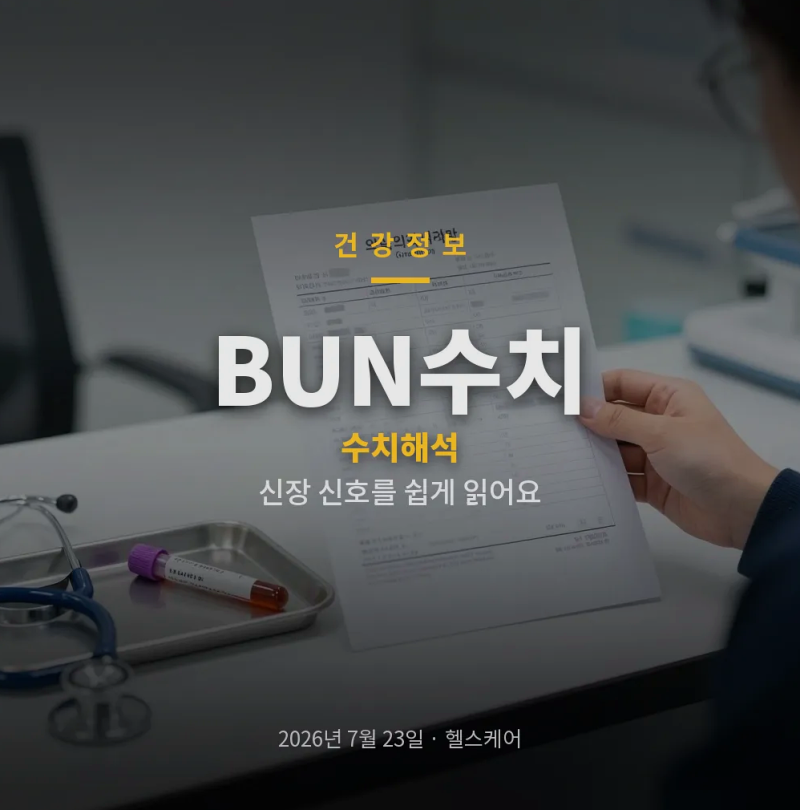 BUN수치 높고 낮을 때 의미 크레아티닌과 함께 보는 기준