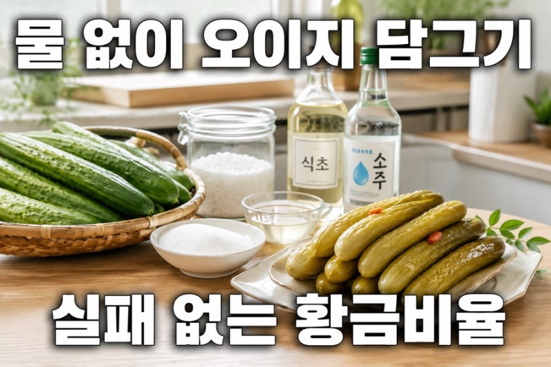 물 없이 오이지 담그기, 실패 없는 황금비율! 꼬들꼬들 오이지무침까지