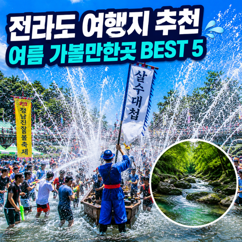 장흥 물축제 전라도 여행지 추천 여름 가볼만한곳 BEST 5