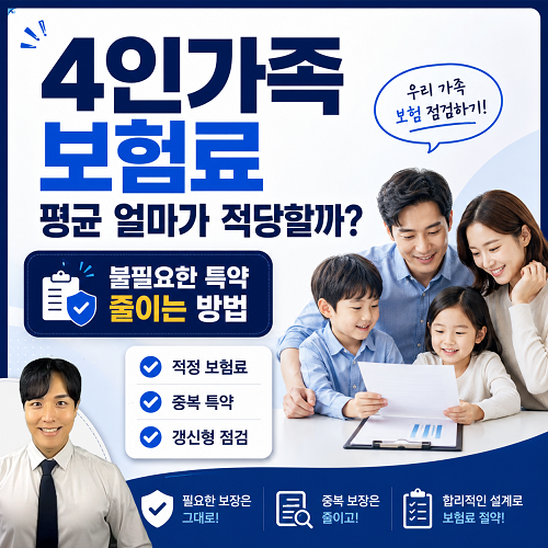 4인가족 보험료 평균 얼마가 적당할까? 불필요 특약 총정리