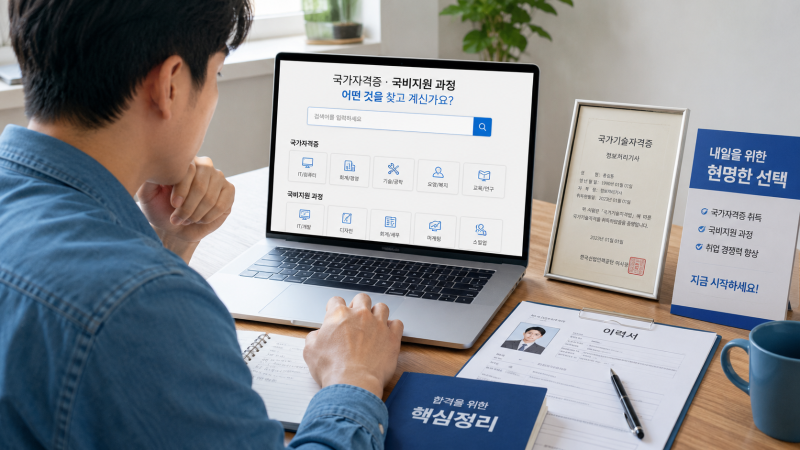 취업 도움되는 국가자격증 종류와 국비 취득하는 방법은?