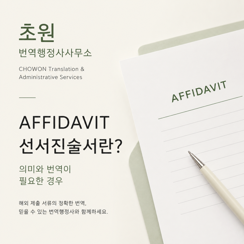 Affidavit(선서진술서)이란? 해외 제출용 번역이 필요한 경우