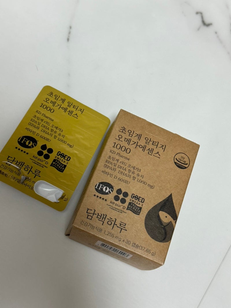 비린내 없는 저온 초임계 rTG 오메가3 | 담백하루 초임계 알티지 오메가에센스 1000 후기