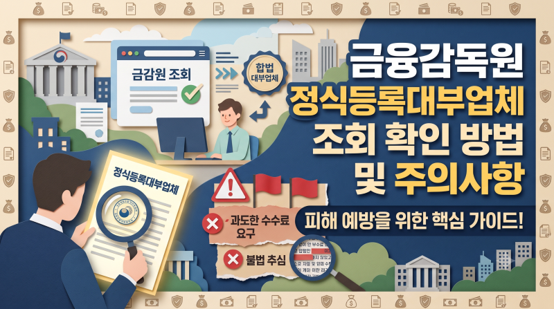 금융감독원 정식등록대부업체 조회 확인 방법 및 주의사항